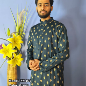 জিকুক প্রিন্টেড গ্রিন পাঞ্জাবি (KK 101)